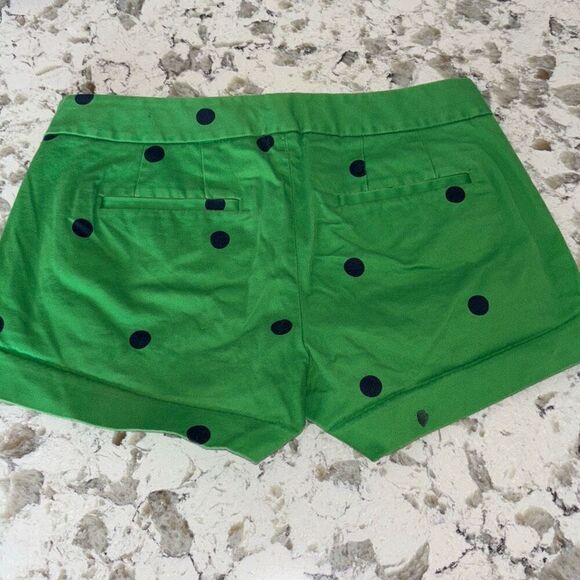 J Crew City Fit Green & Blue Polka Dot shorts Sz 0 stretch - Picture 2 of 6